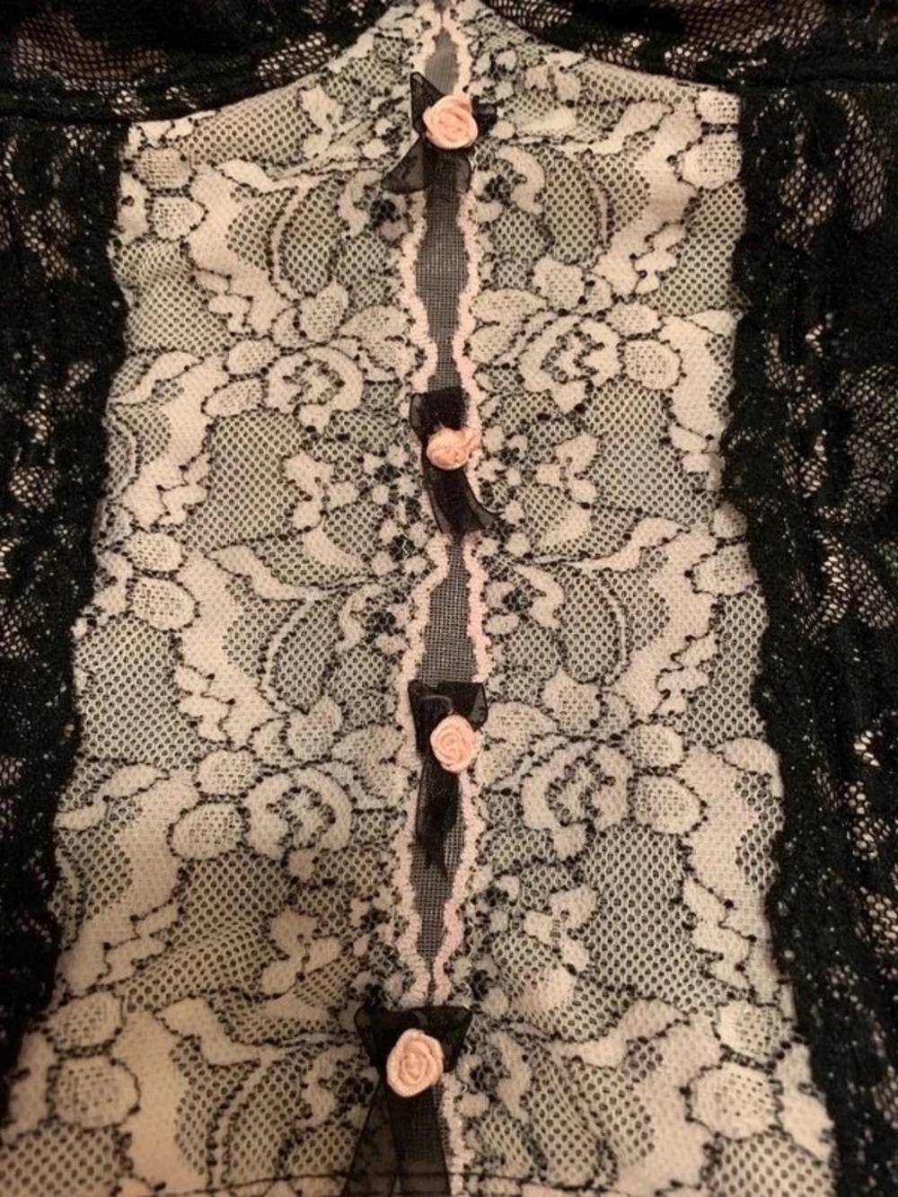 Black & Pink Lace Bra Lingerie Corset - Picture 7 of 11
